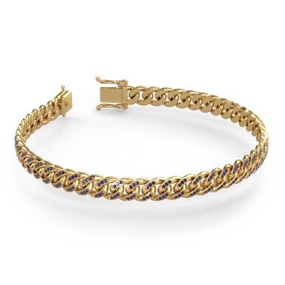 Cuban bracelet ±0.31 in gold sapphire