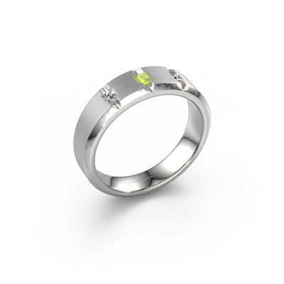 Men's ring Justin 585 white gold peridot 2.5 mm