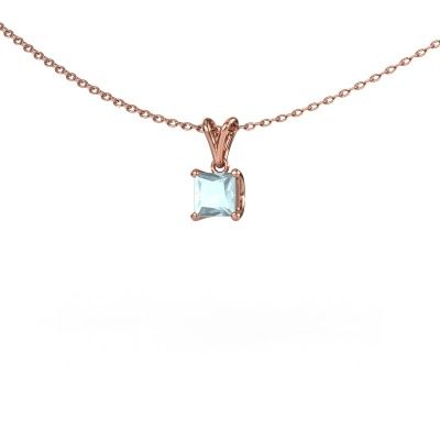 Hanger Sam SQR 585 rosé goud aquamarijn 4.5 mm