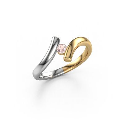Ring Amy 585 gold morganite champagne 4 mm