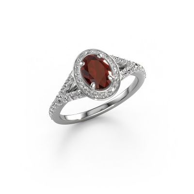 Verlobungsring Pamela OVL 950 Platin Granat 7x5 mm