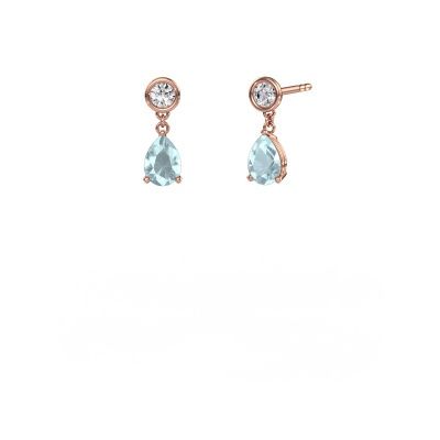 Drop earrings Lacey PER 585 rose gold aquamarine 7x5 mm