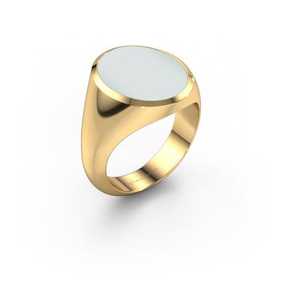 Chevalière Herman 6 585 or jaune nicolo verte 16x13 mm