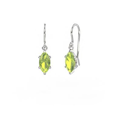 Pendants d'oreilles Laurie MRQ 1 950 platine péridot 10x5 mm