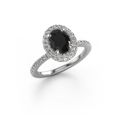 Engagement ring Talitha OVL 950 platinum black diamond 1.794 crt