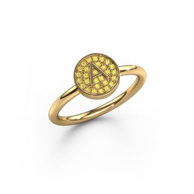 Ring Initial ring 021 585 gold yellow sapphire