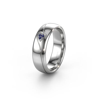 Wedding ring WH0168L36AP 585 white gold sapphire ±0.24x0.07 in