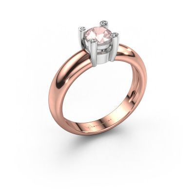 Ring Fleur 585 rose gold morganite champagne 4.7 mm