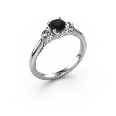 Engagement ring Laurian RND 950 platinum black diamond 0.80 crt