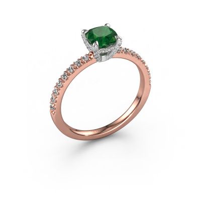 Engagement ring Saskia 1 CUS 585 rose gold emerald 5.5 mm