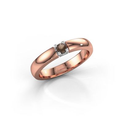 Ring Rianne 1 585 rosé goud rookkwarts 3 mm