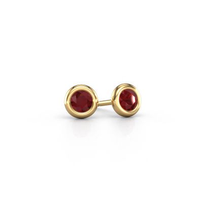 Clous d'oreilles Lieke RND 585 or jaune rubis 4 mm