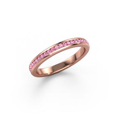 Aanschuifring Lura 1 585 rosé goud roze saffier 1.3 mm