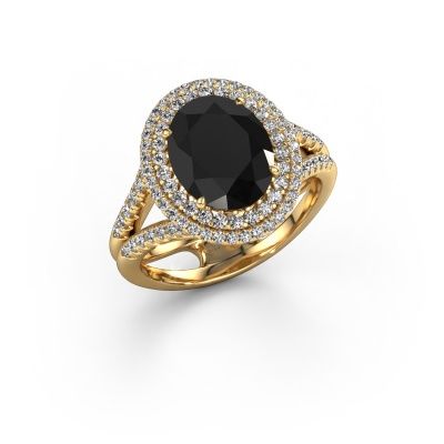 Verlobungsring Elvie 585 Gold Schwarz Diamant 3.835 crt