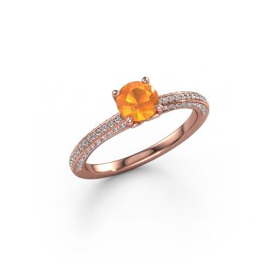 Bague de fiançailles Elenore rnd 585 or rose citrine 5.4 mm