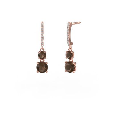 Drop earrings Tanja 2 585 rose gold smokey quartz 4.2 mm