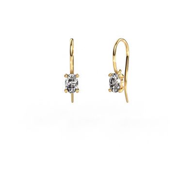 Drop earrings Cleo OVL 585 gold zirconia 7x5 mm