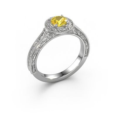 Engagement ring Alice RND 950 platinum yellow sapphire 5 mm