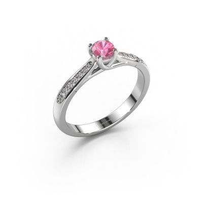 Engagement ring Mia 2 950 platinum pink sapphire 5 mm