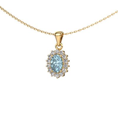 Pendant Margien 585 gold blue lab grown diamond 7x5 mm