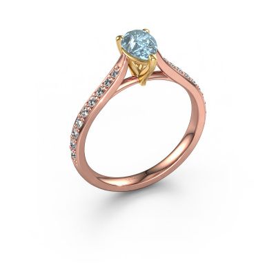 Engagement ring Mignon per 2 585 rose gold blue lab grown diamond 6.5x4.5 mm