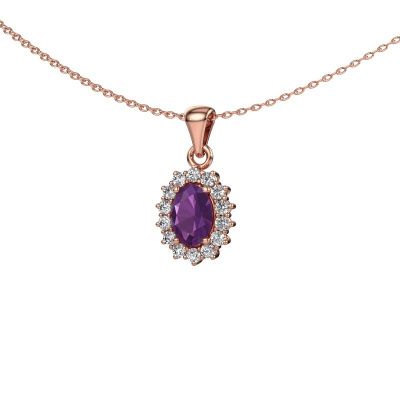 Pendant Margien 585 rose gold amethyst 7x5 mm