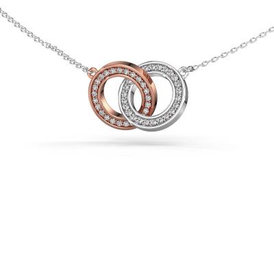 Halskette Circles 2 585 Roségold Lab-grown Diamant 0.25 crt