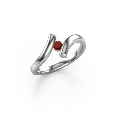 Ring Amy 950 platinum garnet 4 mm