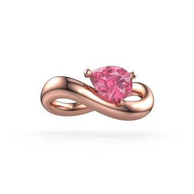 Engagement ring Chloe PER 585 rose gold pink sapphire 8x6 mm