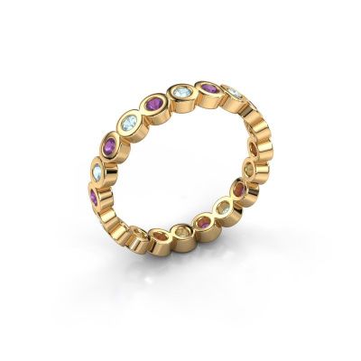 Stackable ring Edwina 1 585 gold aquamarine 2 mm