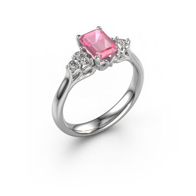 Engagement ring Myrna EME 950 platinum pink sapphire 6x4 mm