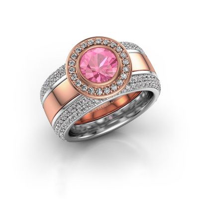 Ring Roxie 585 rosé goud roze saffier 6.5 mm