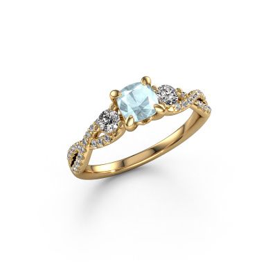 Engagement ring Marilou CUS 585 gold aquamarine 5 mm