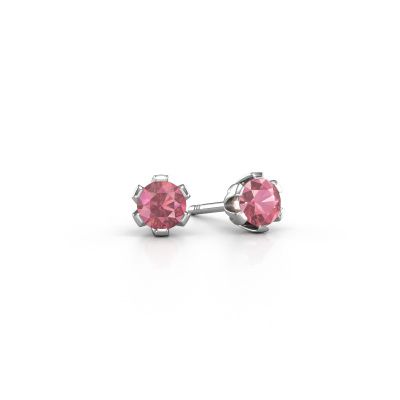 Stud earrings Julia 585 white gold tourmaline pink 4 mm