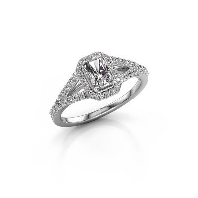 Bague de fiançailles Pamela RAD 585 or blanc diamant 0.937 crt