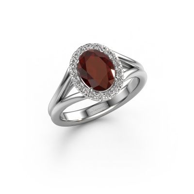 Engagement ring Verla ovl 1 950 platinum garnet 8x6 mm