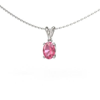 Pendant Sam OVL 950 platinum pink sapphire 8x6 mm