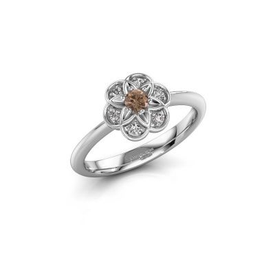 Verlobungsring Uma 585 Weißgold Braun Diamant 0.10 crt