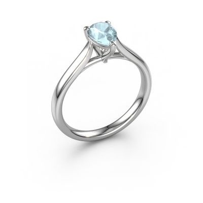 Engagement ring Mignon per 1 950 platinum aquamarine 7x5 mm