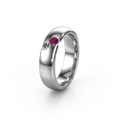 Wedding ring WH1003L26C 585 white gold rhodolite ±0.24x0.09in