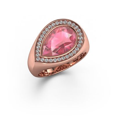 Ring Latashia 585 rose gold tourmaline pink 12x8 mm