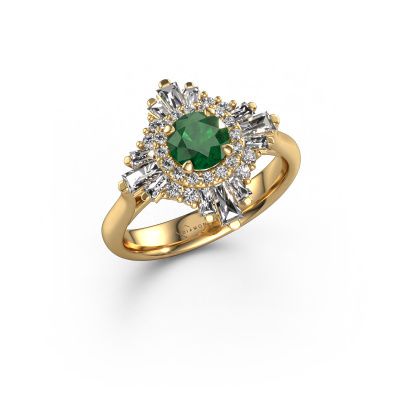 Engagement ring Thalia 585 gold emerald 5.4 mm