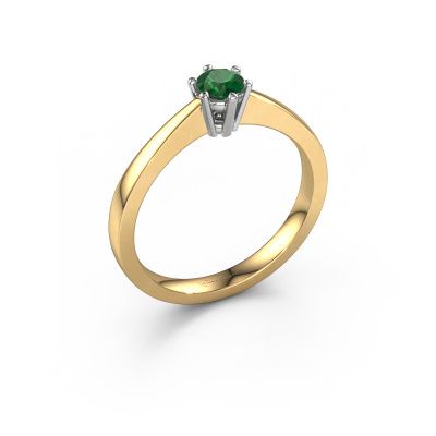 Engagement ring Noortje 585 gold emerald 4 mm