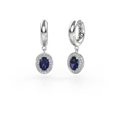 Drop earrings Annett 585 white gold sapphire 7x5 mm