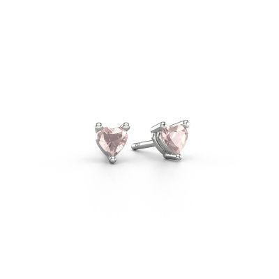 Stud earrings Garnet 585 white gold morganite champagne 4 mm