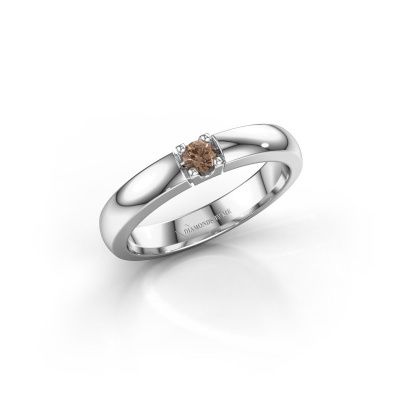 Ring Rianne 1 950 platina bruine diamant 0.10 crt