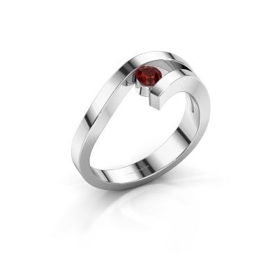 Ring Evalyn 1 585 white gold garnet 3.7 mm