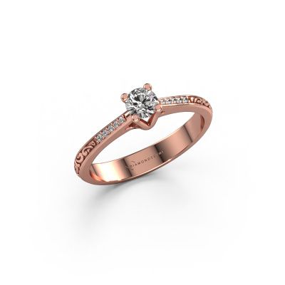 Engagement ring Mei 585 rose gold diamond 0.286 crt