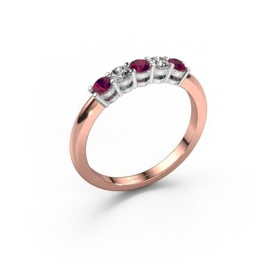Ring Michelle 5 585 rose gold rhodolite 3 mm