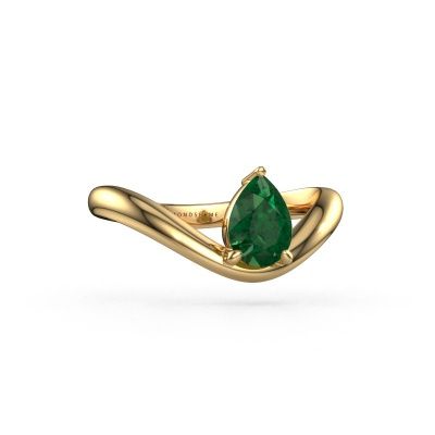 Engagement ring Femke PER 585 gold emerald 7x5 mm